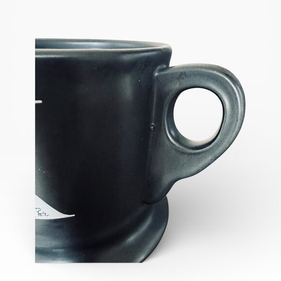 Anthropologie Monogram K Matte Black White Text Initial K Shaving Mug Classic - Picture 16 of 16